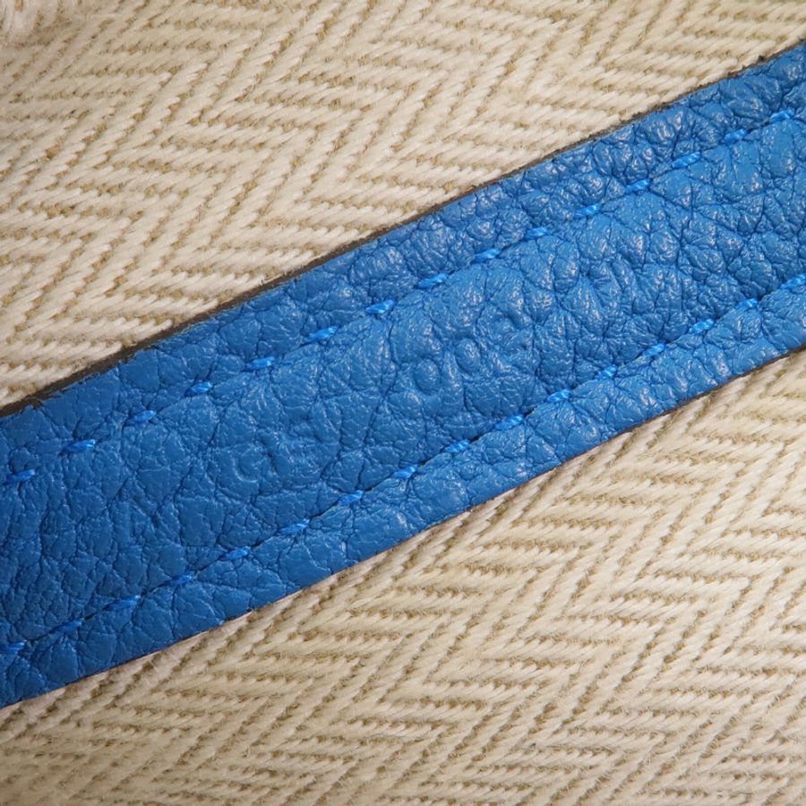 HERMES 【激減優惠】Clemence皮革Garden Party TPM銀扣手挽袋Turquoise-7