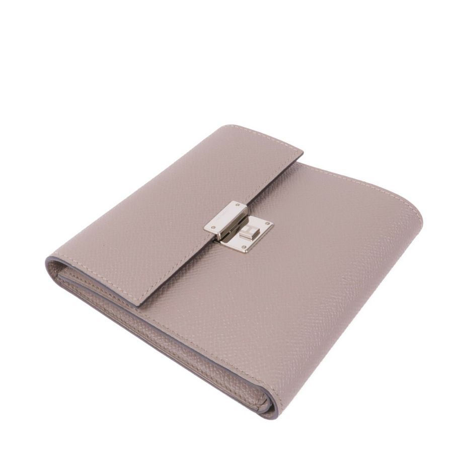 HERMES 【激減優惠】Epsom皮革Clic Wallet銀扣錢包Etoupe-3