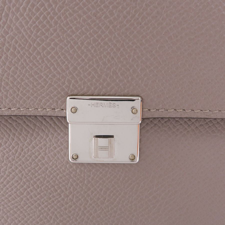 HERMES 【激減優惠】Epsom皮革Clic Wallet銀扣錢包Etoupe-8