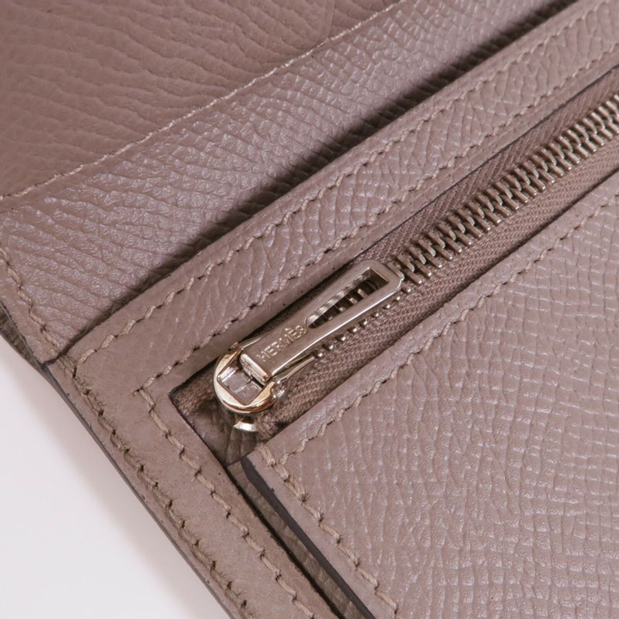 HERMES 【激減優惠】Epsom皮革Clic Wallet銀扣錢包Etoupe-9