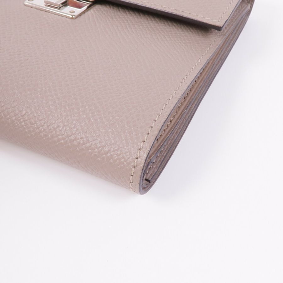 HERMES 【激減優惠】Epsom皮革Clic Wallet銀扣錢包Etoupe-10