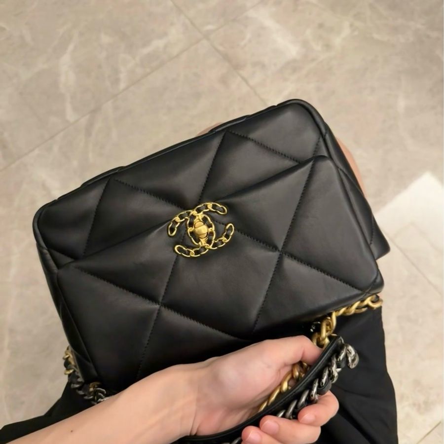 #近新閒置 #全配🈶購證 #芯片款 香奈兒黑金19bag小號-12