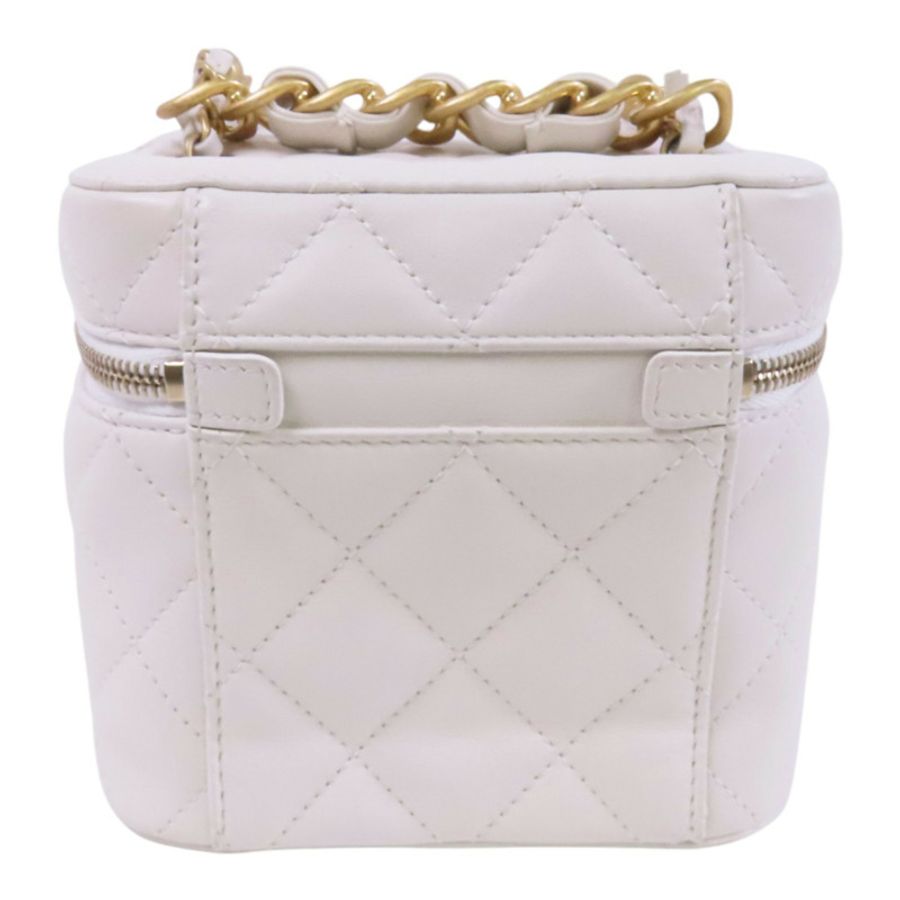 CHANEL 牛皮皮革Vanity Bag金扣鏈帶肩背袋-1