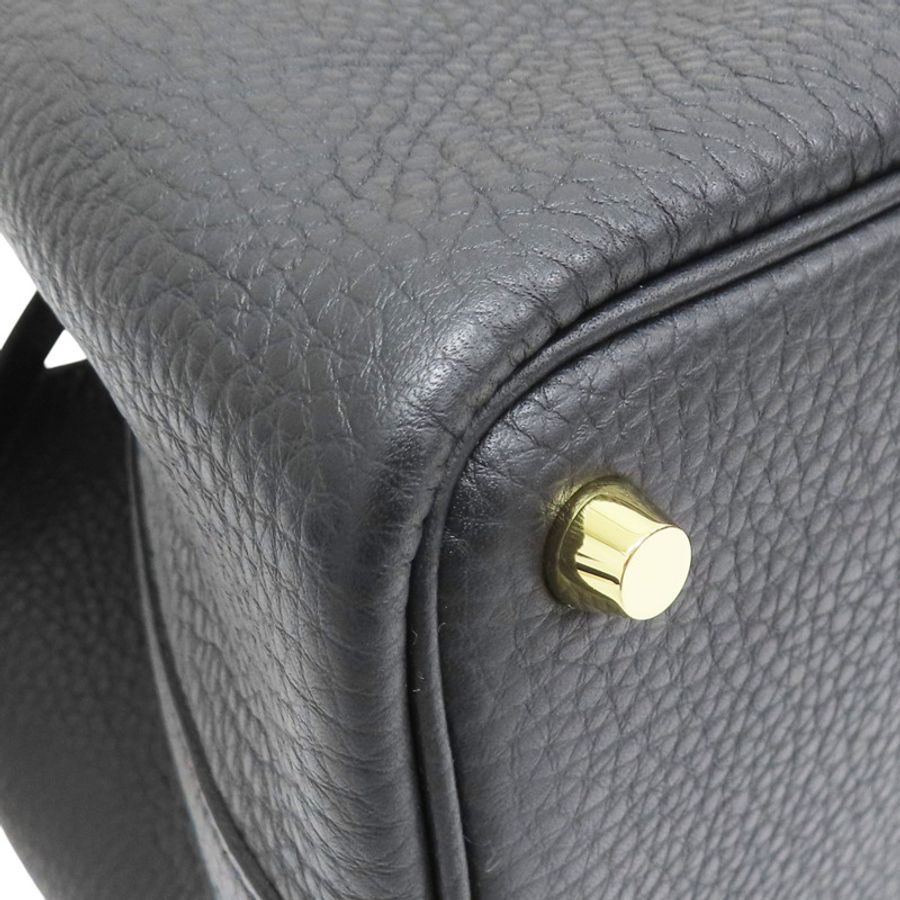 黑色 Taurillon牛皮 Picotin Lock 18 手提包 C刻 金扣【HERMES 愛馬仕】-8