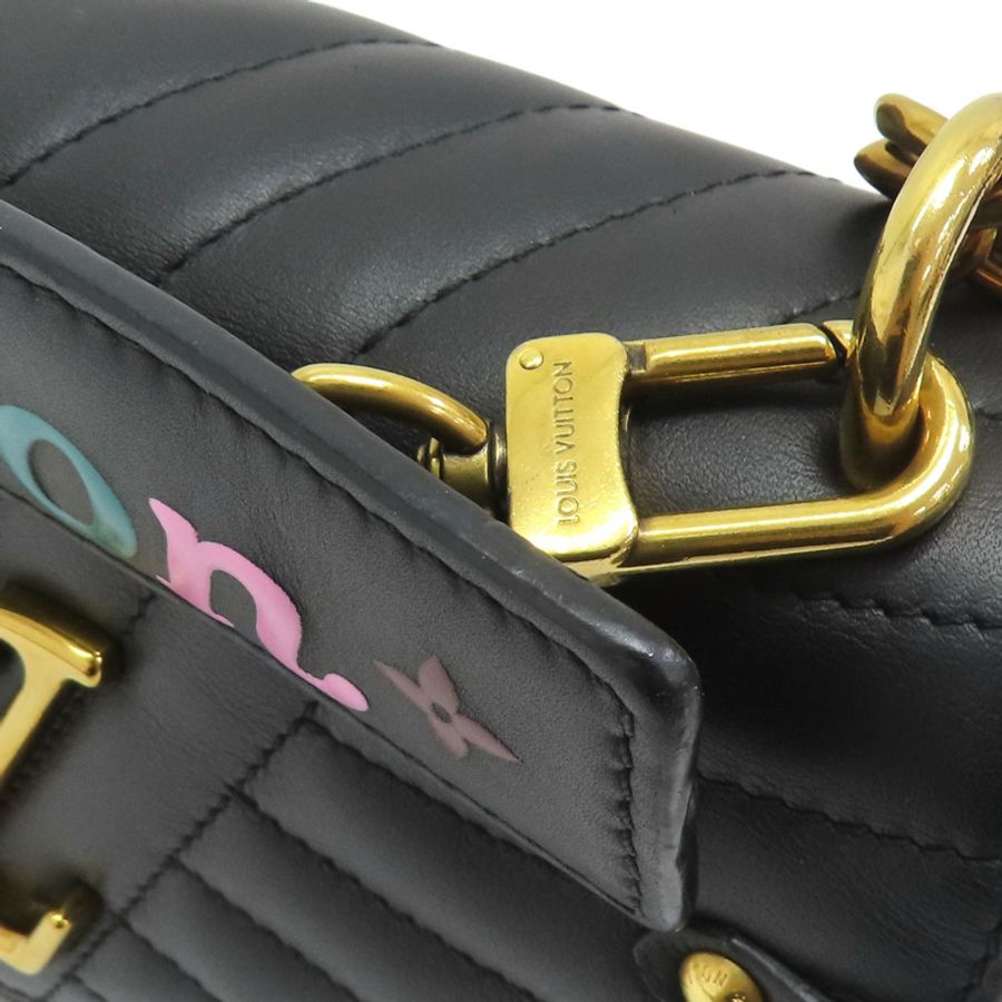 黑色 牛皮 山形紋 New Wave Chain 肩背包【LOUIS VUITTON LV 路易威登】 M51683-12
