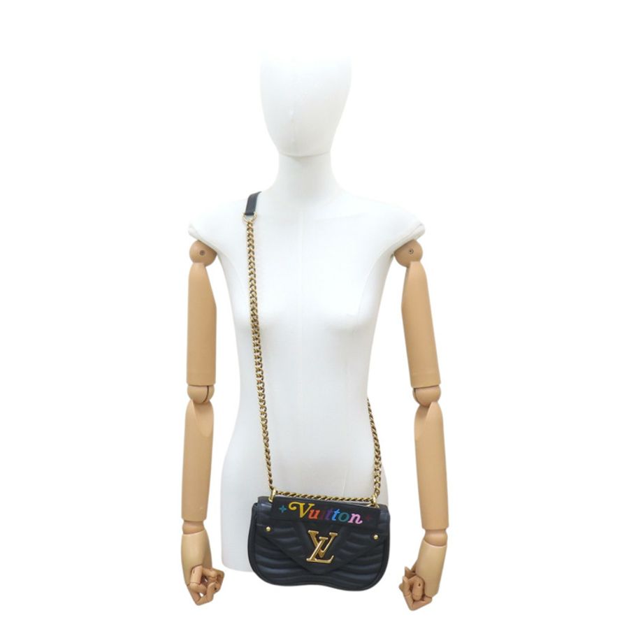 黑色 牛皮 山形紋 New Wave Chain 肩背包【LOUIS VUITTON LV 路易威登】 M51683-13