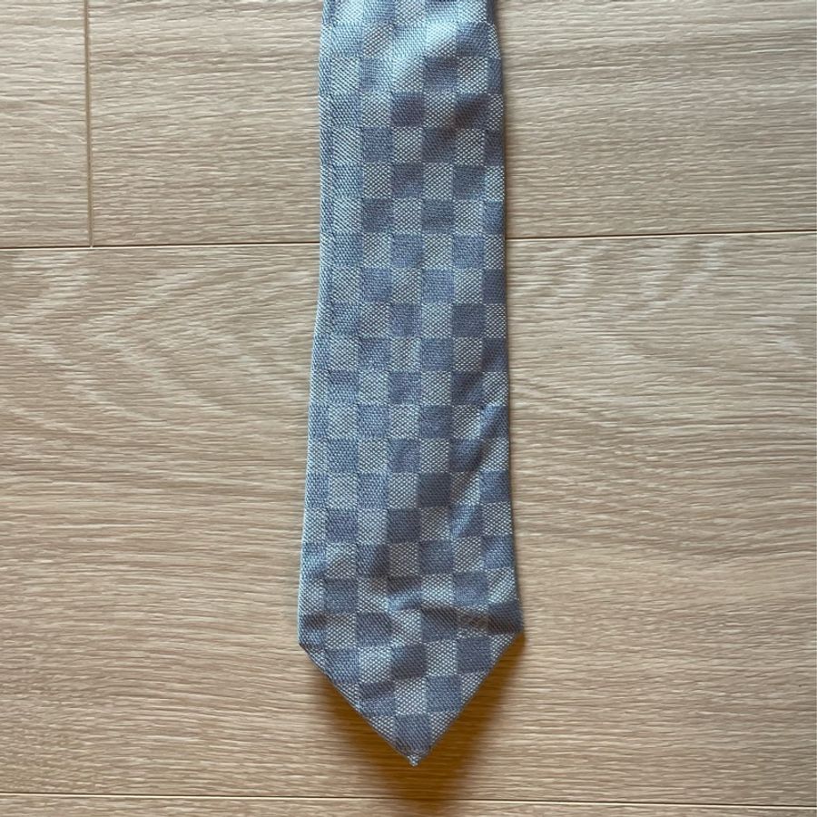 LV Louis Vuitton Damier 藍色棋盤格領帶 👔-4