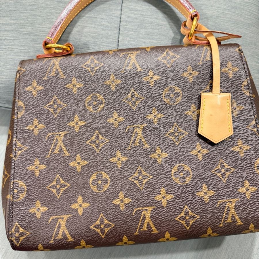 路易威登 LOUIS VUITTON Cluny BB 雙色背帶 手提 肩背包 M42738 晶片款 防塵袋原廠盒子-3