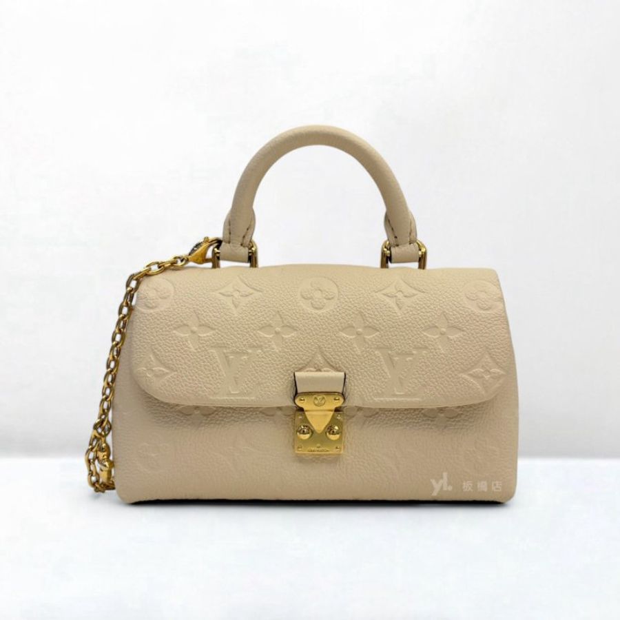 LV Nano Madeleine奶油色牛皮壓紋鍊條包M12145-1