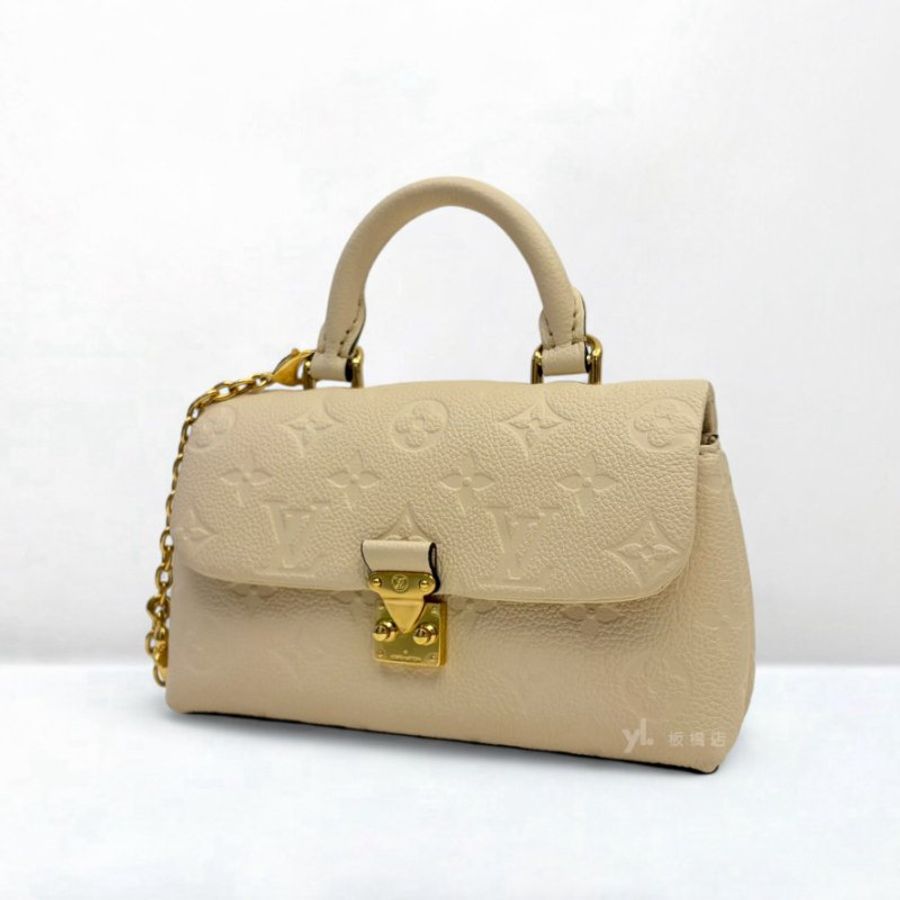 LV Nano Madeleine奶油色牛皮壓紋鍊條包M12145-2
