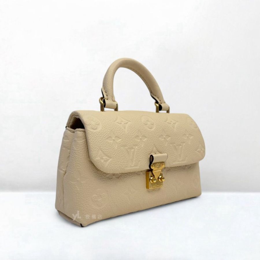 LV Nano Madeleine奶油色牛皮壓紋鍊條包M12145-3