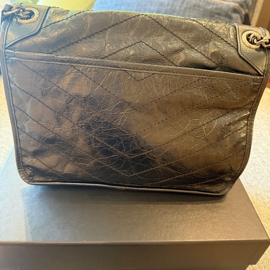 YSL 中號Nik 復古牛皮鏈包 專櫃正品-11