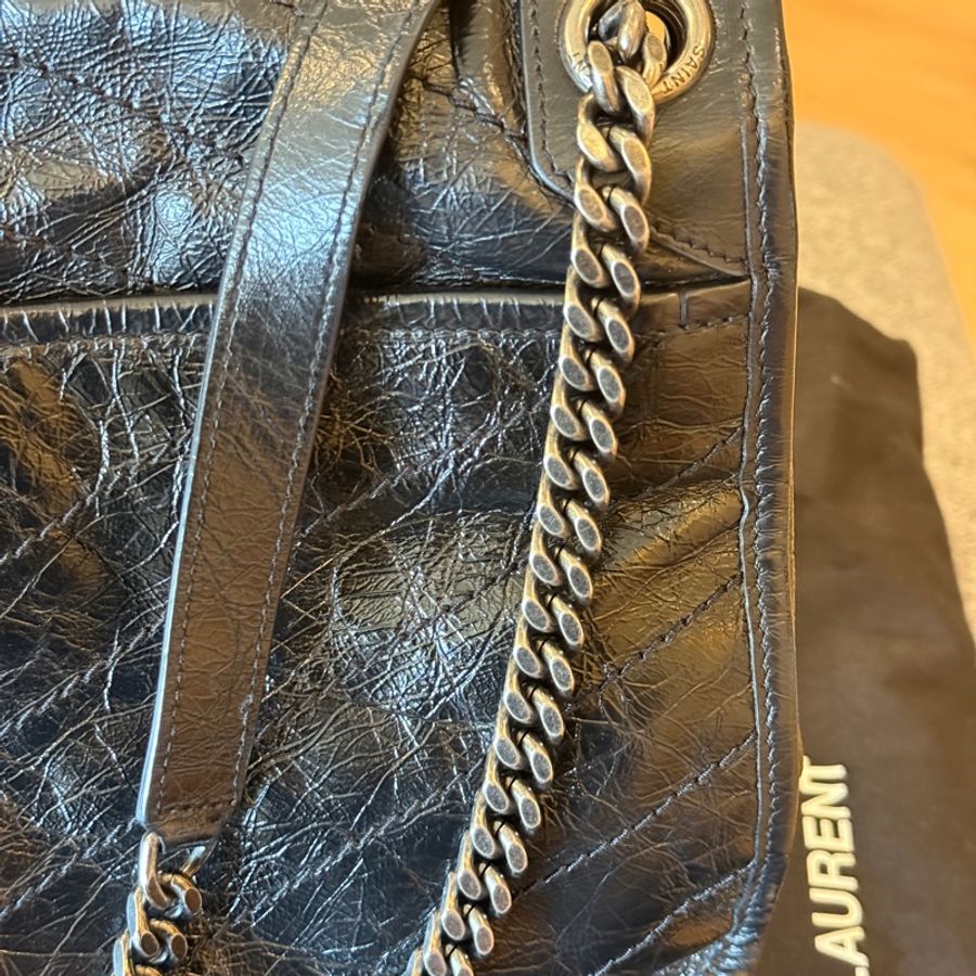 YSL 中號Nik 復古牛皮鏈包 專櫃正品-21