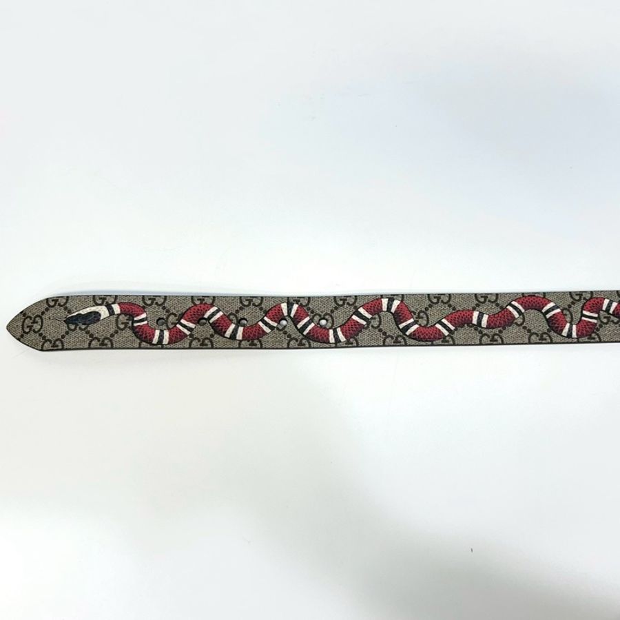 GUCCI原花蛇圖金釦100公分皮帶434520-6
