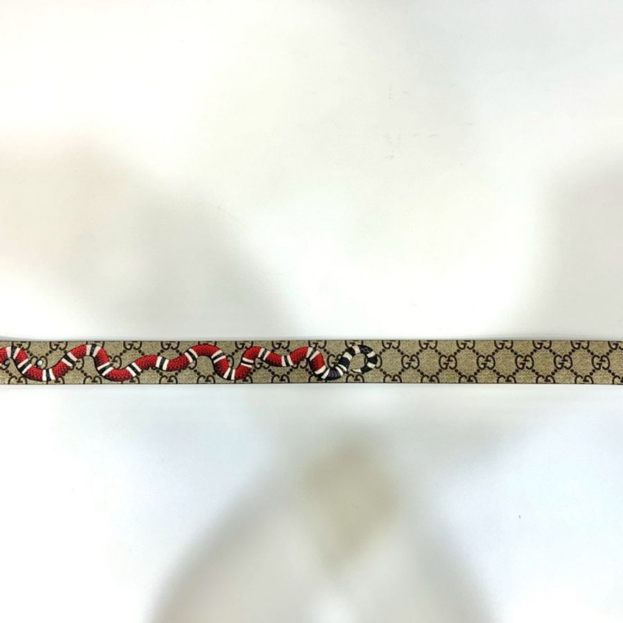 GUCCI原花蛇圖金釦100公分皮帶434520-7