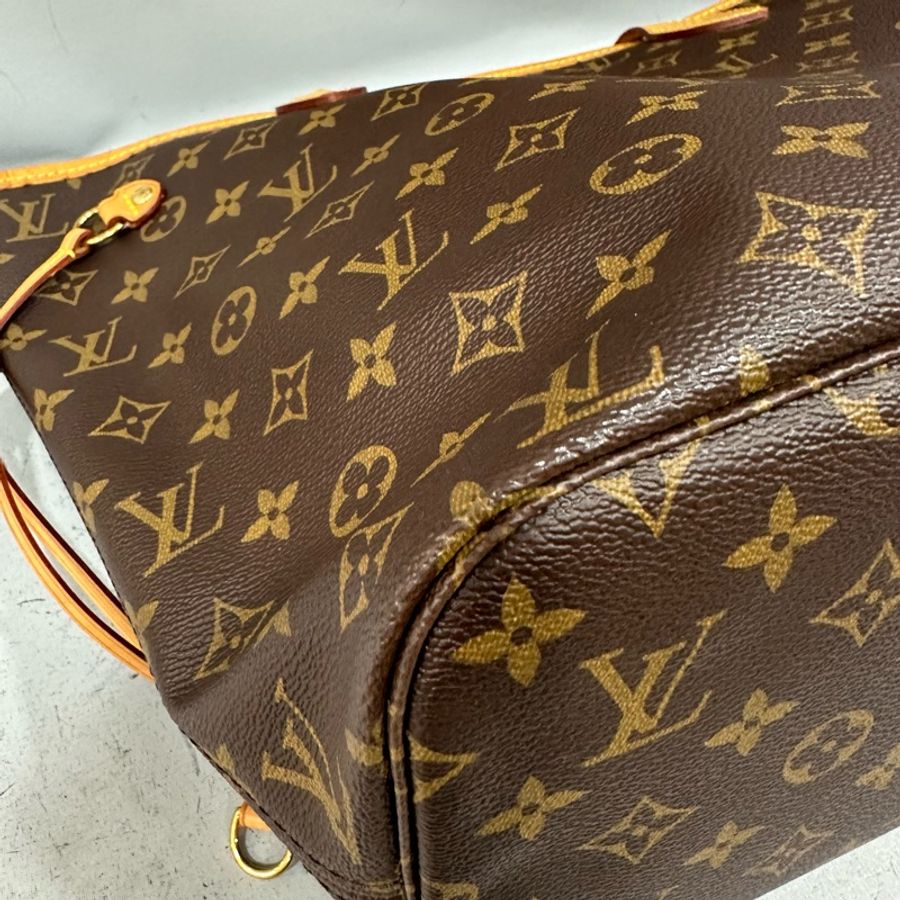 LV m46987 原花金釦neverfull 肩背包 MM-6