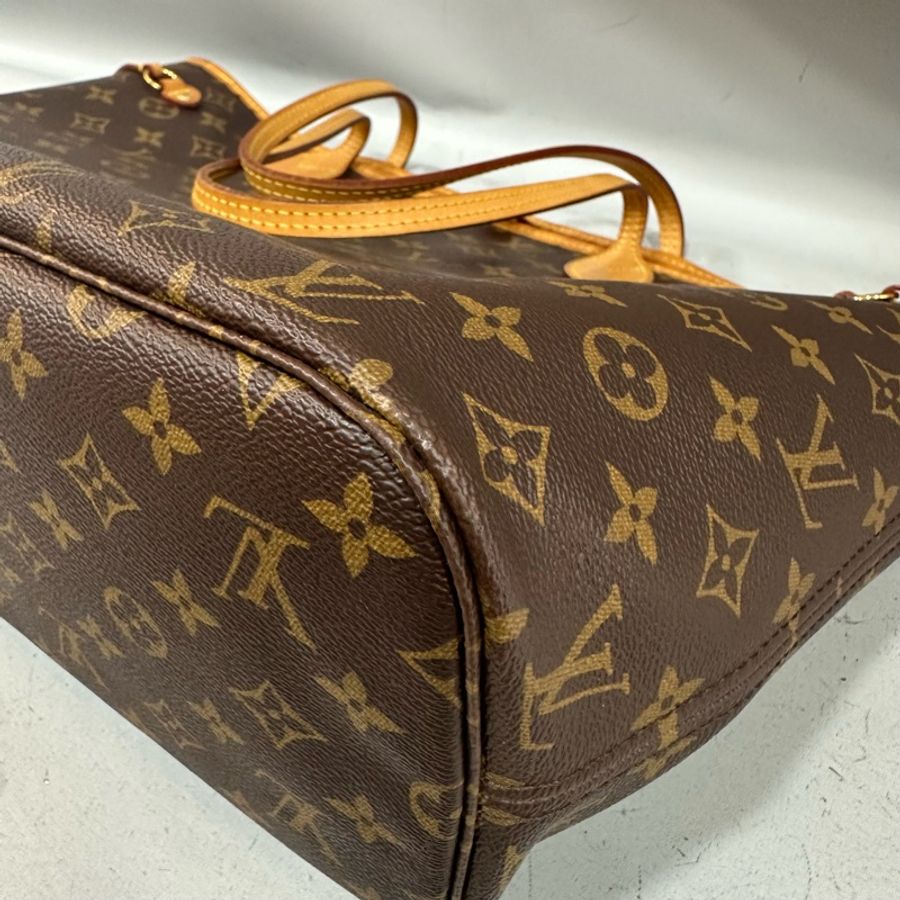 LV m46987 原花金釦neverfull 肩背包 MM-8