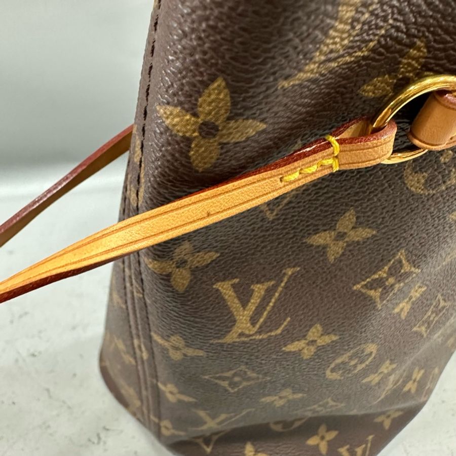 LV m46987 原花金釦neverfull 肩背包 MM-22
