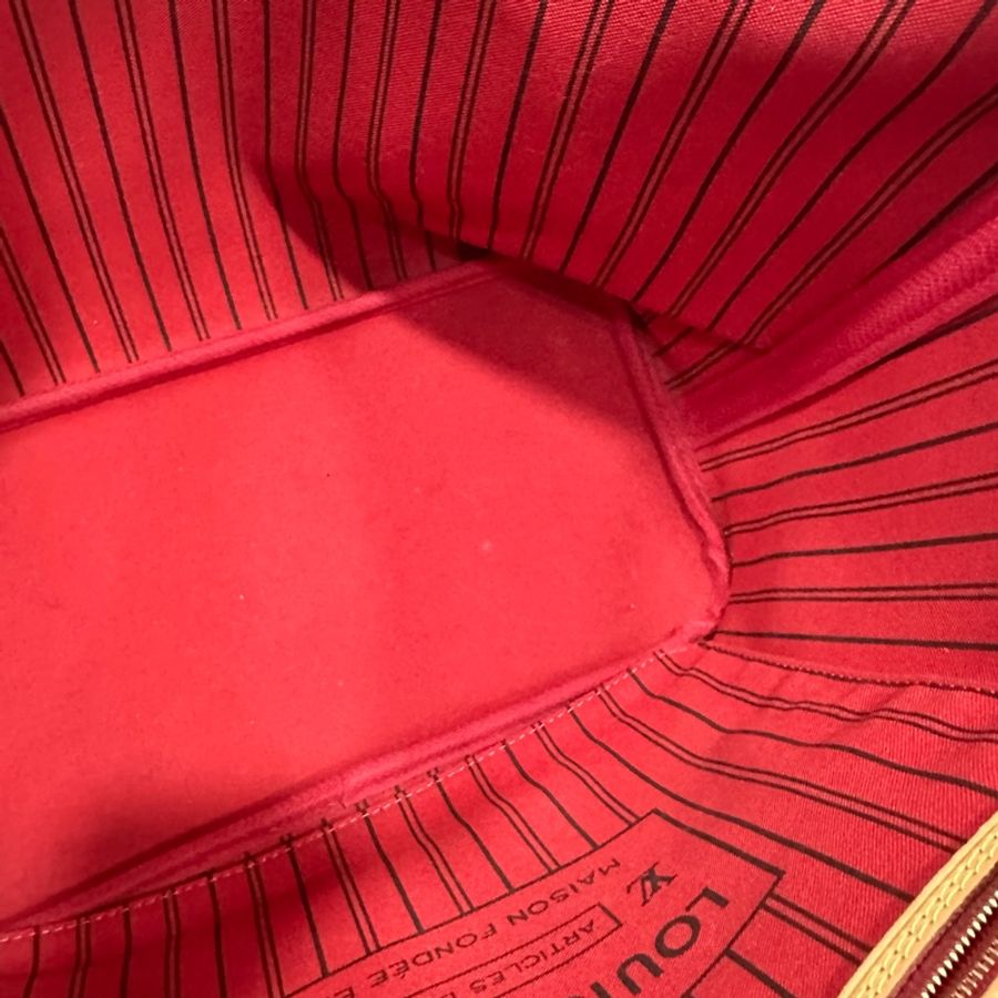 LV m46987 原花金釦neverfull 肩背包 MM-53