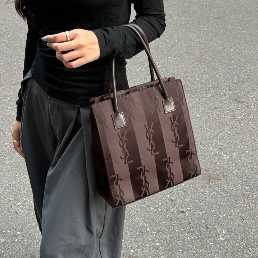 (極新🆕) YSL 黑老花 經典字體 手提+肩背包 專櫃73000!-28