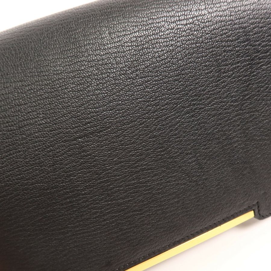 HERMES Chevre皮革Geta金扣肩背袋Noir-14