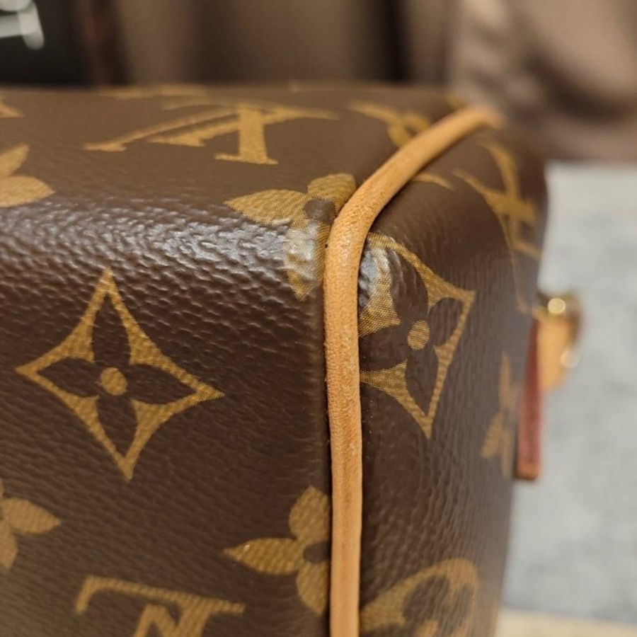 Louis Vuitton Speedy 20 老花 芯片款 有盒有套  奶茶色背帶-2