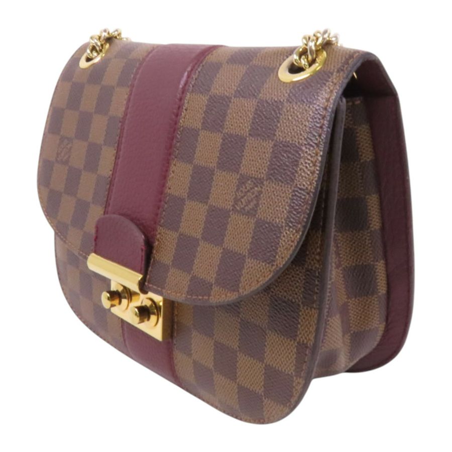 LOUIS VUITTON 【激減優惠】Damier Ebene Wight金扣鏈帶肩背袋-2