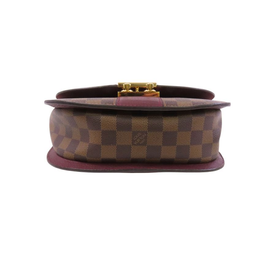 LOUIS VUITTON 【激減優惠】Damier Ebene Wight金扣鏈帶肩背袋-3