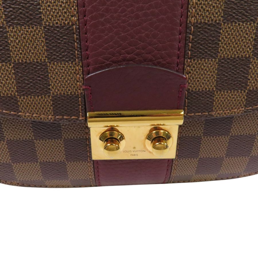 LOUIS VUITTON 【激減優惠】Damier Ebene Wight金扣鏈帶肩背袋-9