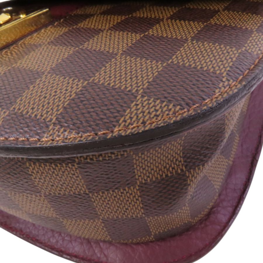 LOUIS VUITTON 【激減優惠】Damier Ebene Wight金扣鏈帶肩背袋-11