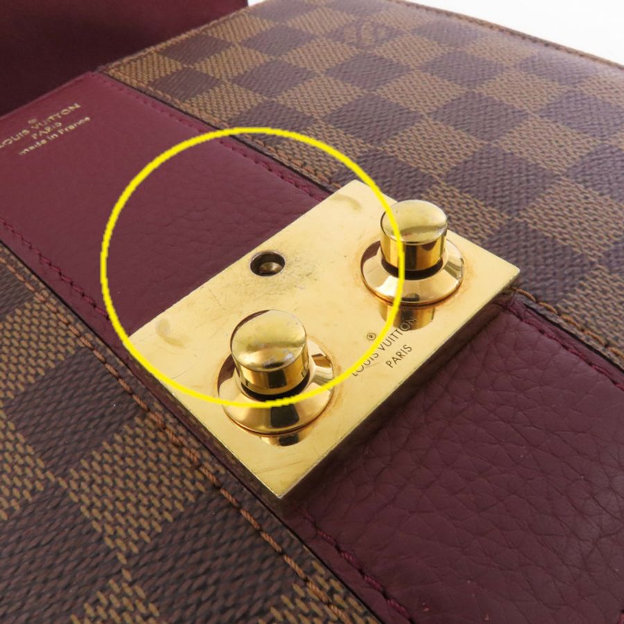 LOUIS VUITTON 【激減優惠】Damier Ebene Wight金扣鏈帶肩背袋-17