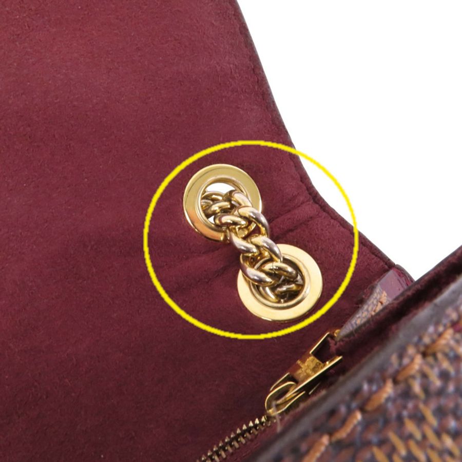 LOUIS VUITTON 【激減優惠】Damier Ebene Wight金扣鏈帶肩背袋-18