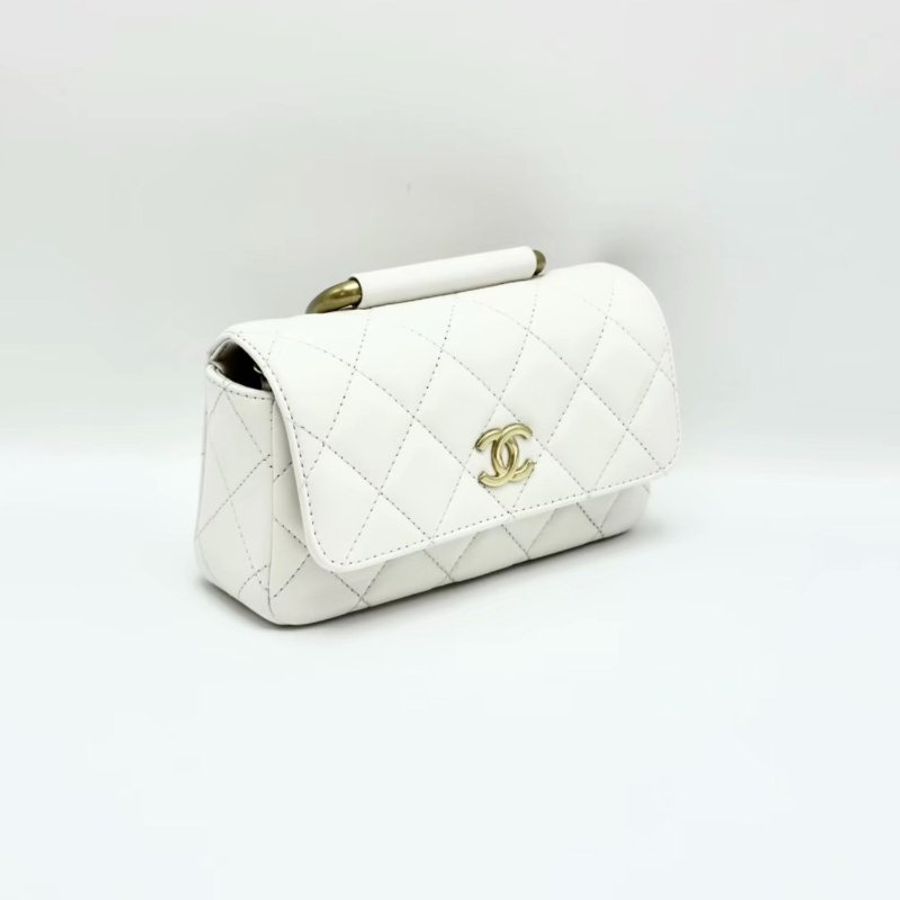 CHANEL 白金圓環手柄方胖子手提肩背斜背包 17*9.5*6.5 98新配件塵袋-2