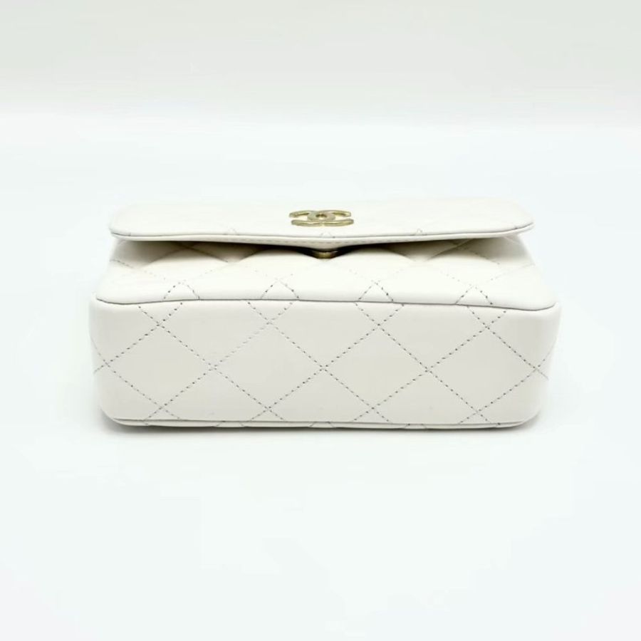 CHANEL 白金圓環手柄方胖子手提肩背斜背包 17*9.5*6.5 98新配件塵袋-4