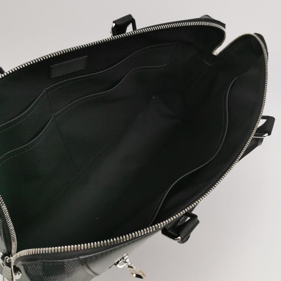 Louis Vuitton (LV) Porte Documents Jour牛皮棋盤格拉鍊斜挎包單肩包-6