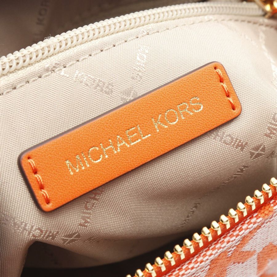 Michael Kors Hyde Signature 小號斜背包單肩手提包 橘色 二手-3
