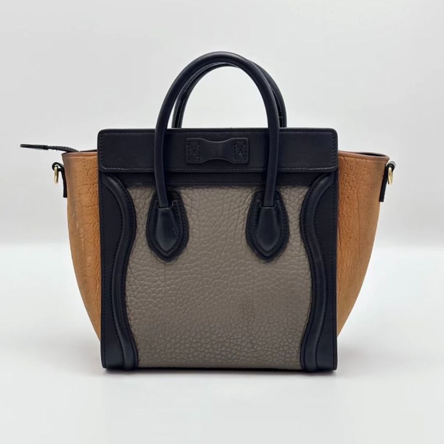 CELINE 拼色笑臉手提肩背斜背包20*19.5*10 98新配件塵袋-2