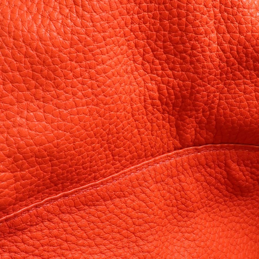 HERMES Clemence皮革Lindy 26銀扣手挽肩背兩用袋Orange Poppy-15