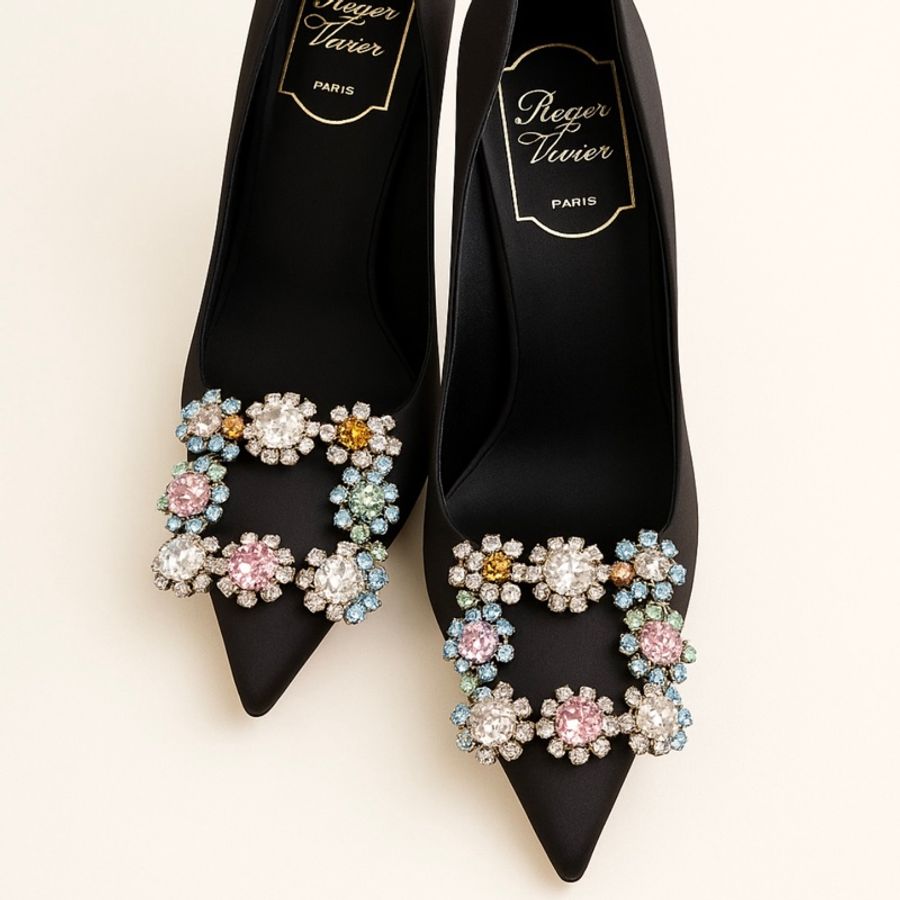 Roger Vivier Efflorescence 多彩水晶緞面高跟鞋（全新／原盒）-2