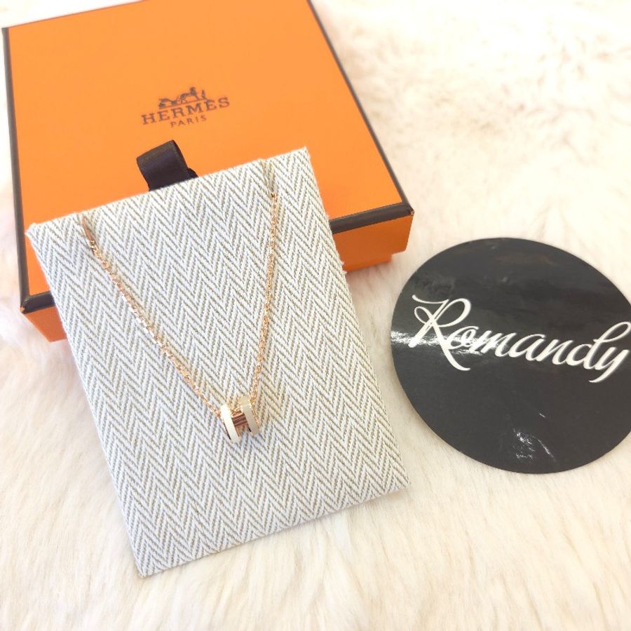 Hermès Mini POP H Rocabar 拼色項鍊 玫瑰金-0