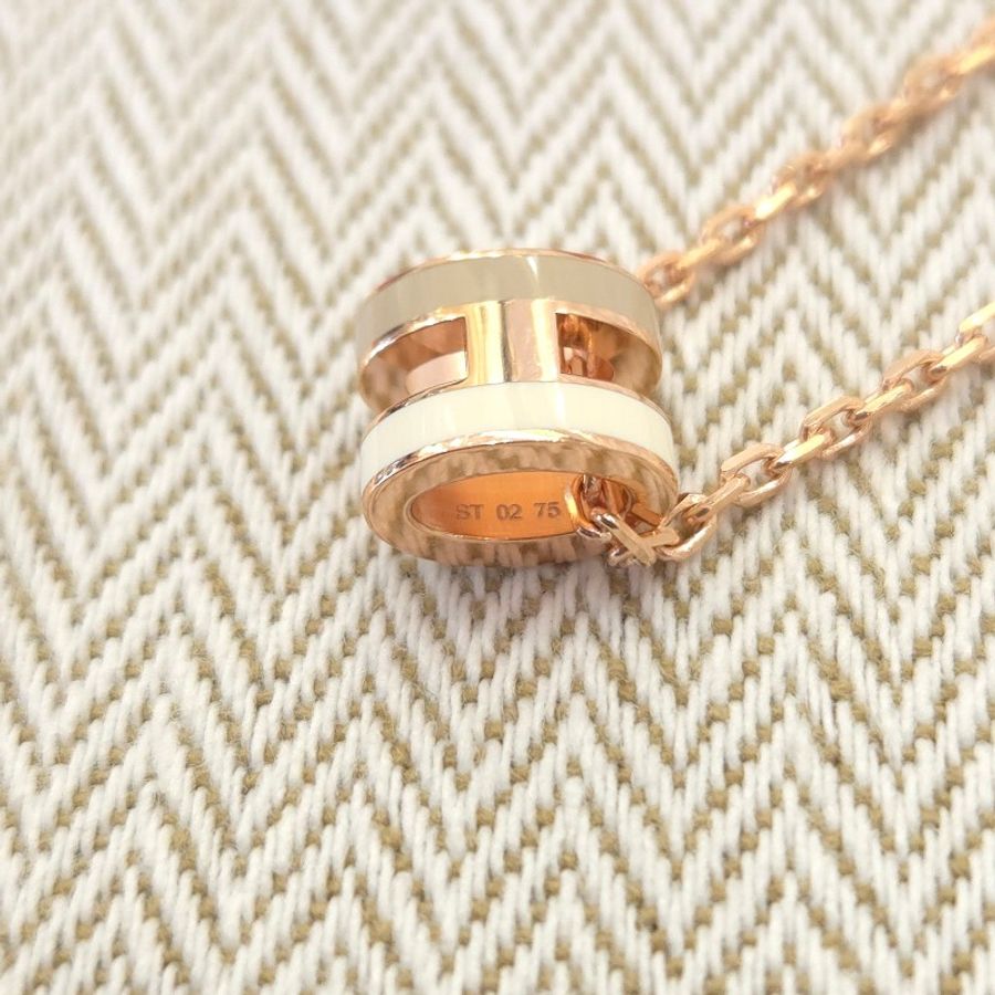Hermès Mini POP H Rocabar 拼色項鍊 玫瑰金-3