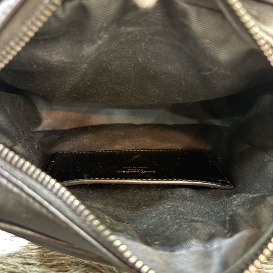 YSL 819279 NIKI 黑色 全皮 滑面 雙拉鍊 斜背包 相機包 方塊包 巧克力包 肩背包 側背包-30
