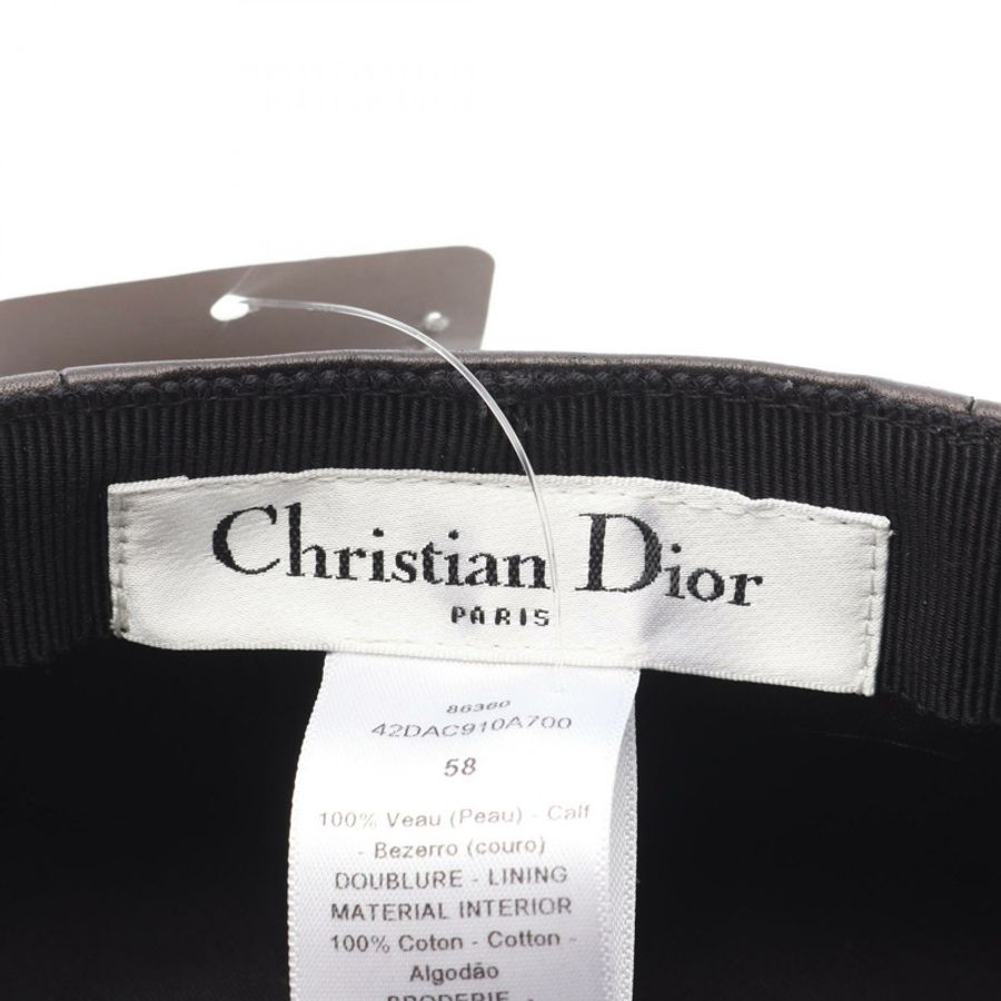 Christian Dior 貝雷帽 42DAC910A70090058 黑色皮革 女款 #58-3