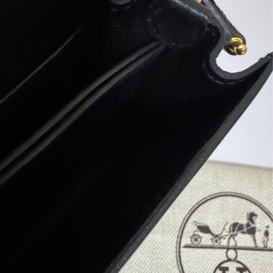 HERMES Roulis 19公分黑金猪鼻子 evergrain牛皮89黑色 刻印c刻-3