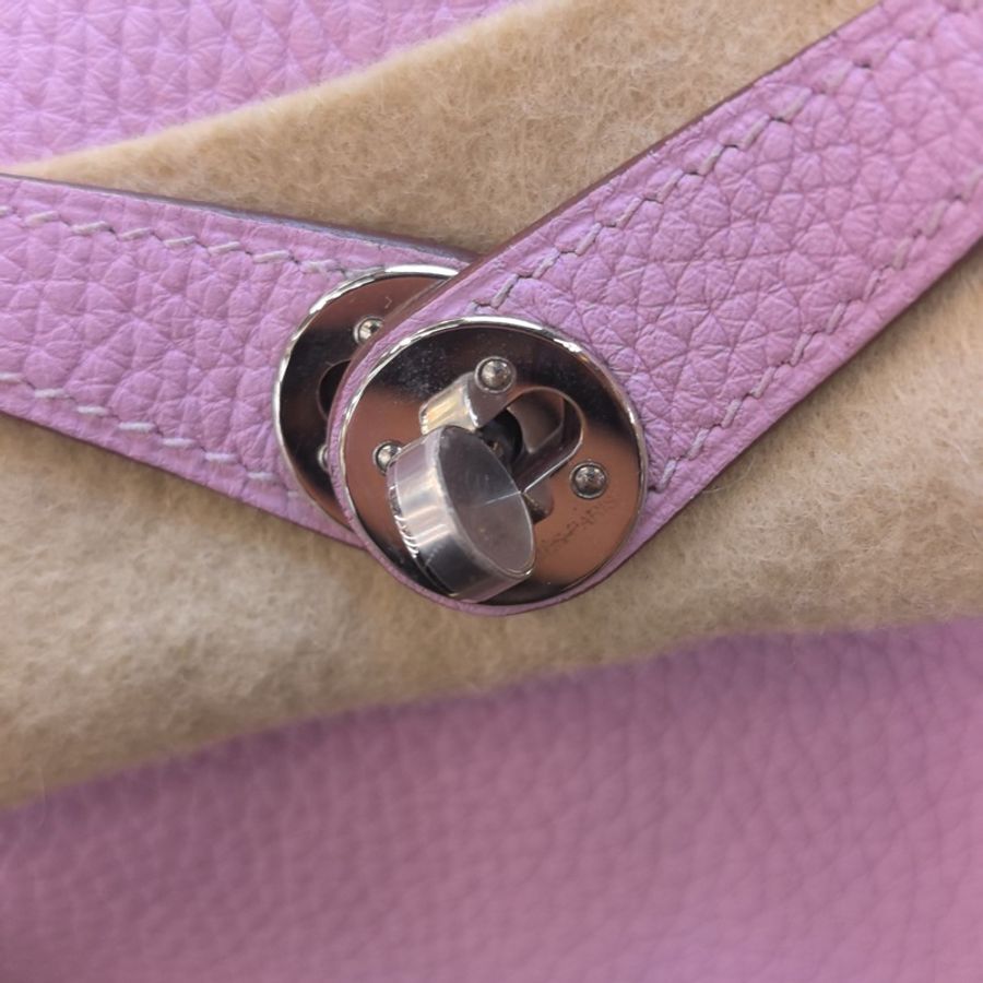 Hermes🌈Mini Lindy一代💗X9錦葵紫銀扣💗99新🌟TC皮🌟-5