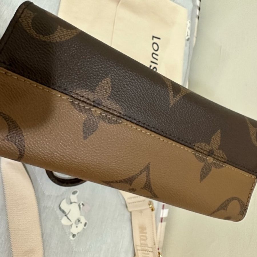 Louis Vuitton OnTheGo PM 手提 斜背包 棕色背袋 M46373 晶片款 附購買證明/防塵袋/收納箱/紙袋-5