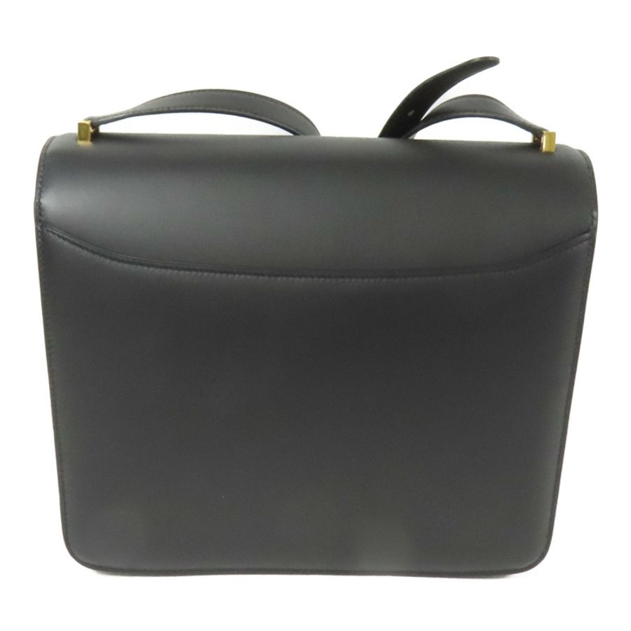 HERMES 【激減優惠】Box Calf皮革2002 26金扣肩背袋Noir-1