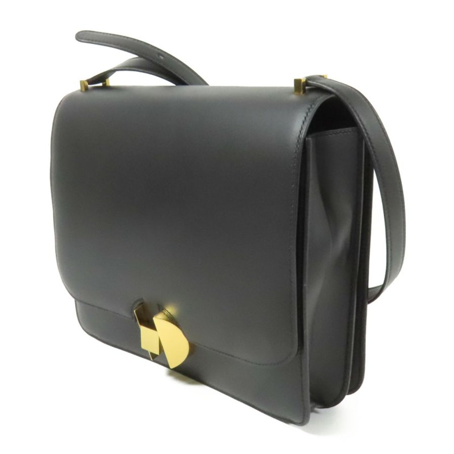 HERMES 【激減優惠】Box Calf皮革2002 26金扣肩背袋Noir-2