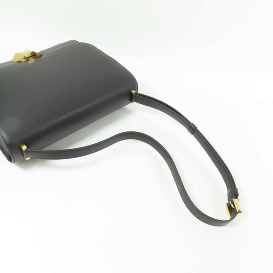 HERMES 【激減優惠】Box Calf皮革2002 26金扣肩背袋Noir-5