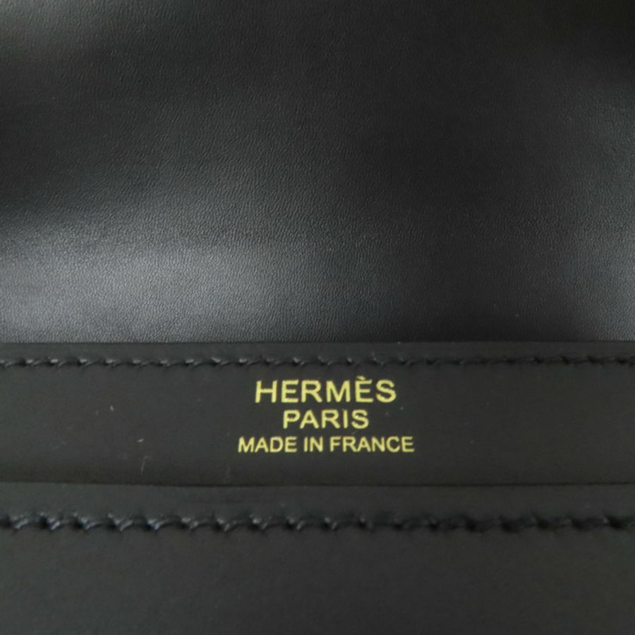 HERMES 【激減優惠】Box Calf皮革2002 26金扣肩背袋Noir-8